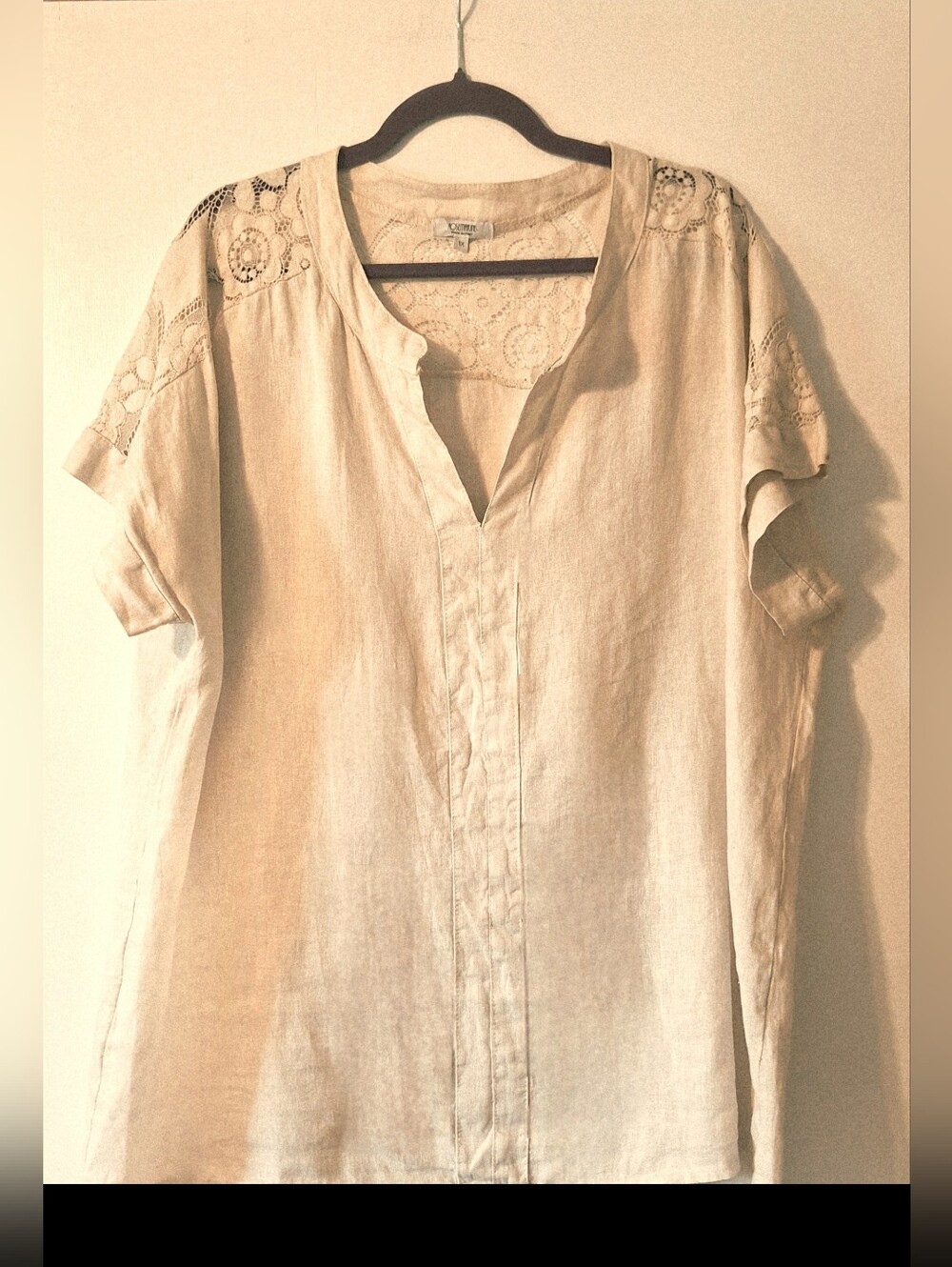 Rosemarine 100% Linen Cream Top